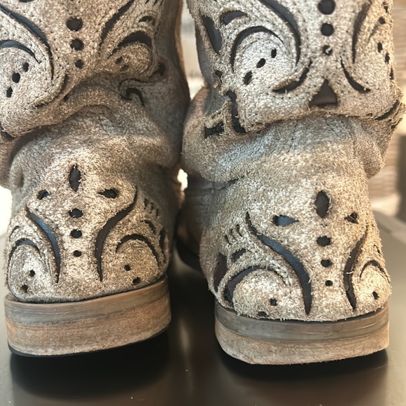 Little Girl Roper Belle Tan Cowboy Western Boots GUC sz 12 Leather Upper Balance - Picture 7 of 17